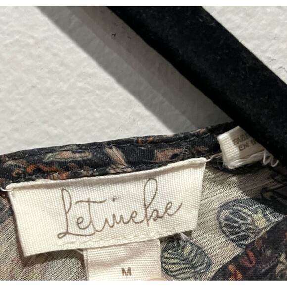 Anthropologie Blouse Women’s Medium Let Me Be Sheer Femme Paisley Button Down - Picture 4 of 11